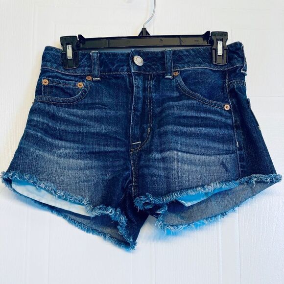 AEO Hi-Rise Festival Denim Blue Jean Shorts Size 0 - Picture 1 of 11